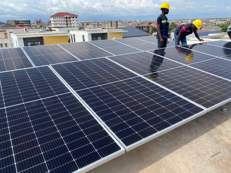 Commercial solar panel installation