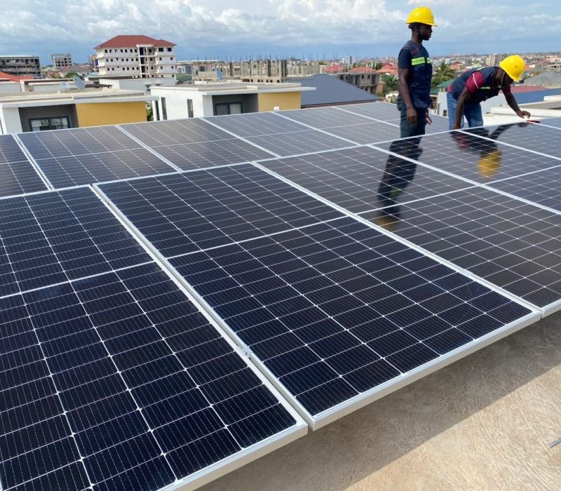 Commercial solar panel installation