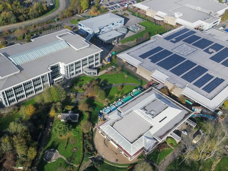 aerial shot industrial buildings bristol england